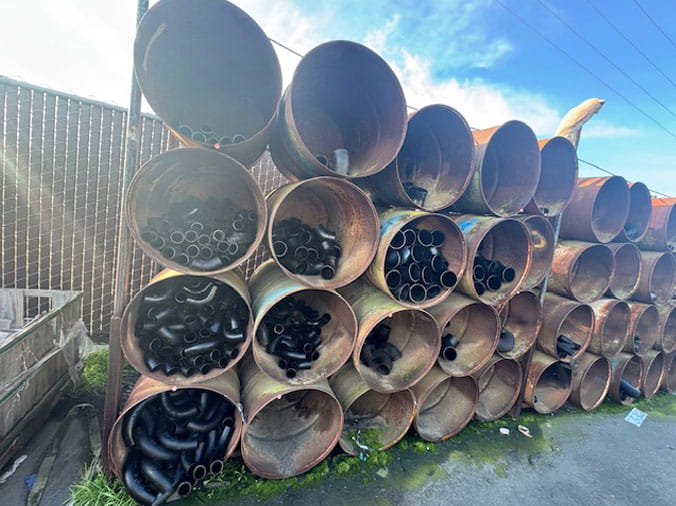 Black industrial pipe fittings at Visalia Pipe & Supply